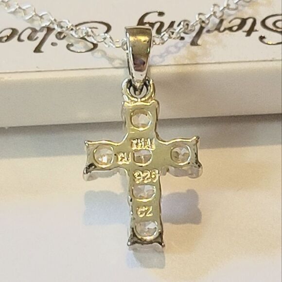 Kohl's Sterling Silver Cross Necklace with Sparkling CZ Accents - Picture 3 of 4